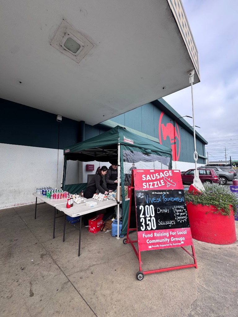 Vireon Foundation volunteers at a Bunnings sausage sizzle fundraiser with proceeds supporting the Foundation